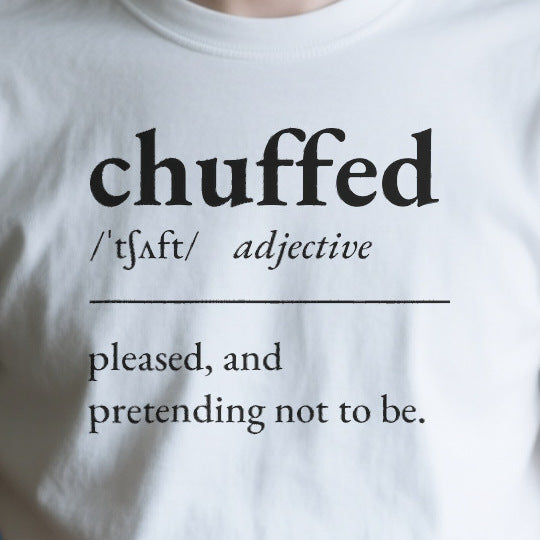 Close-up of the OD0CFB5AD7A6 print on a white unisex t-shirt
