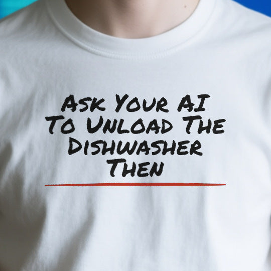 Close-up of the OD63CC0C1534 print on a white unisex t-shirt