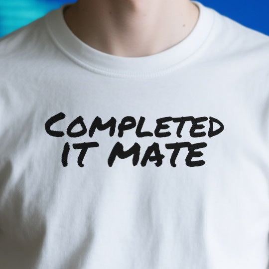 Close-up of the OD6192433573 print on a white unisex t-shirt