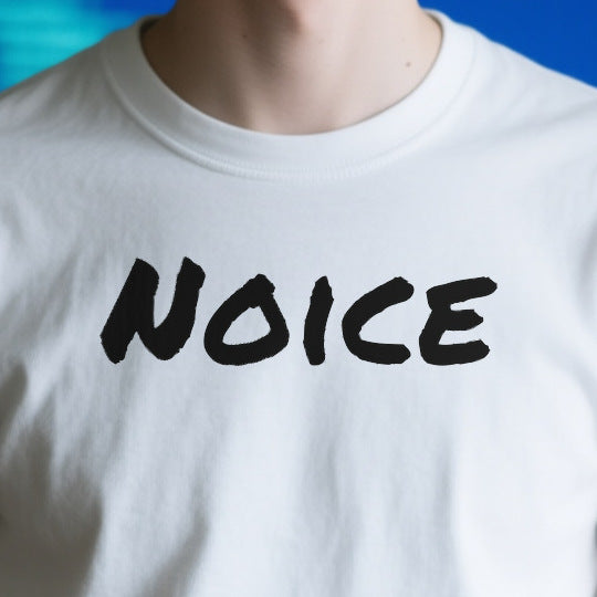 Close-up of the OD60D0A1AC20 print on a white unisex t-shirt