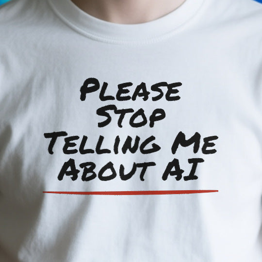 Close-up of the OD95ECA00972 print on a white unisex t-shirt
