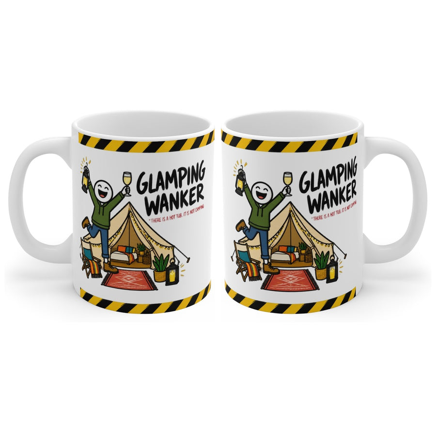 Glamping Wanker mug, handle right