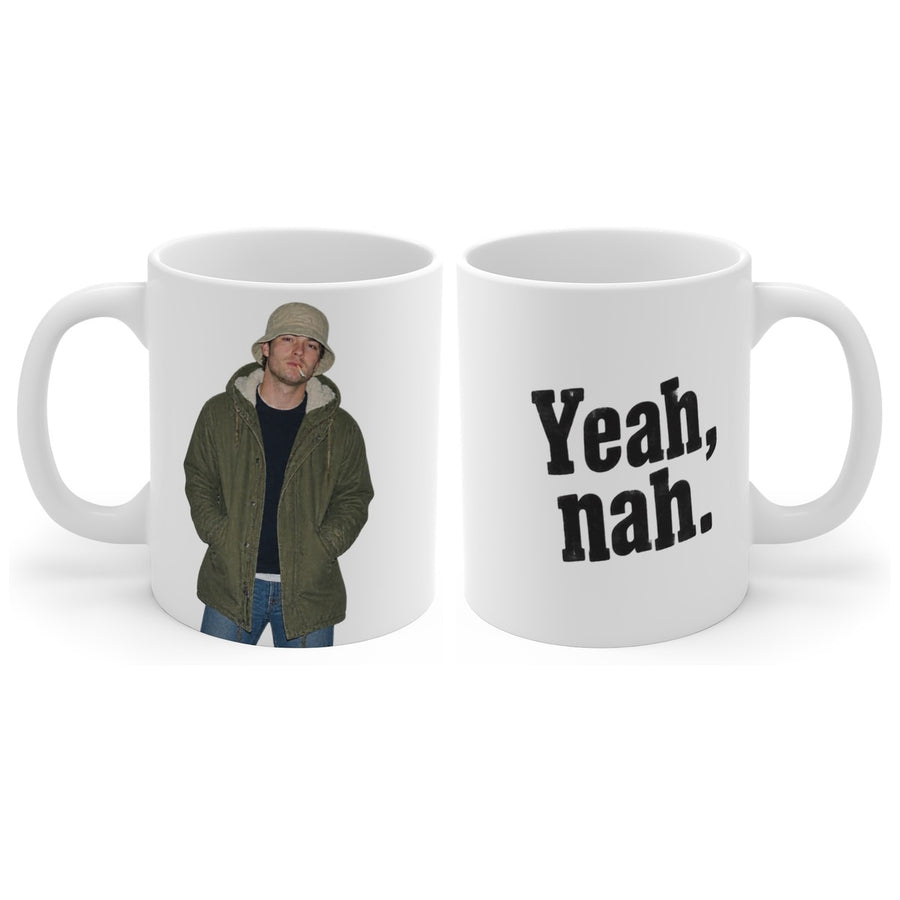 Yeah, nah. mug, handle right