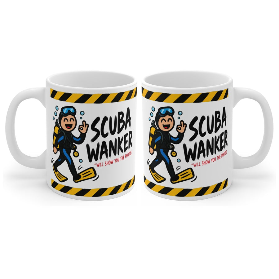 Scuba Wanker mug, handle right