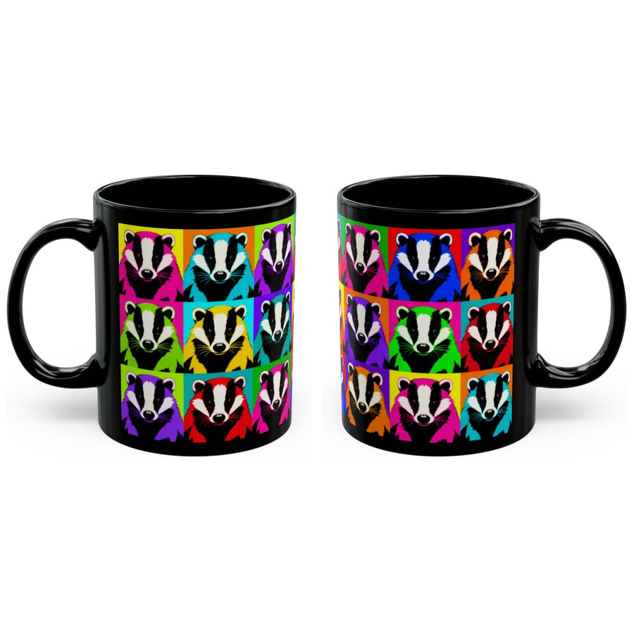 Badger Pop Art mug, handle right