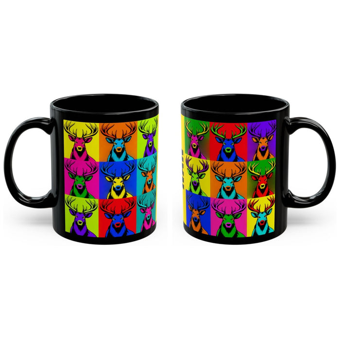 Stag Pop Art mug, handle right