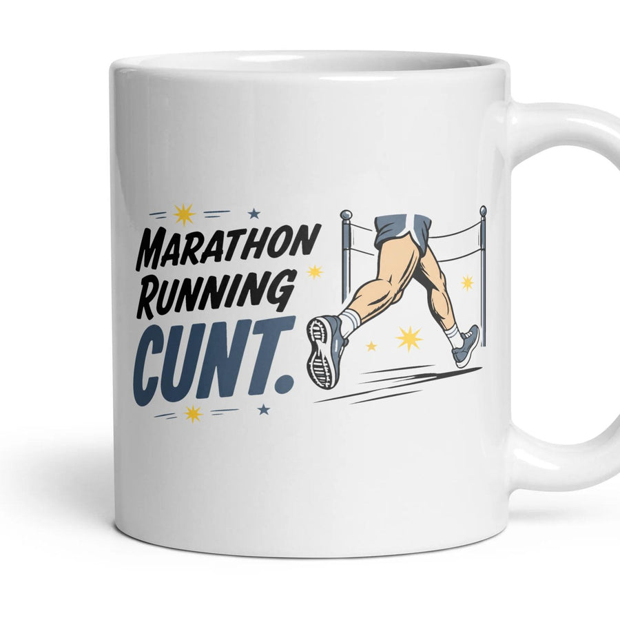 MARATHON RUNNING CUNT. mug, 11oz white ceramic, handle right
