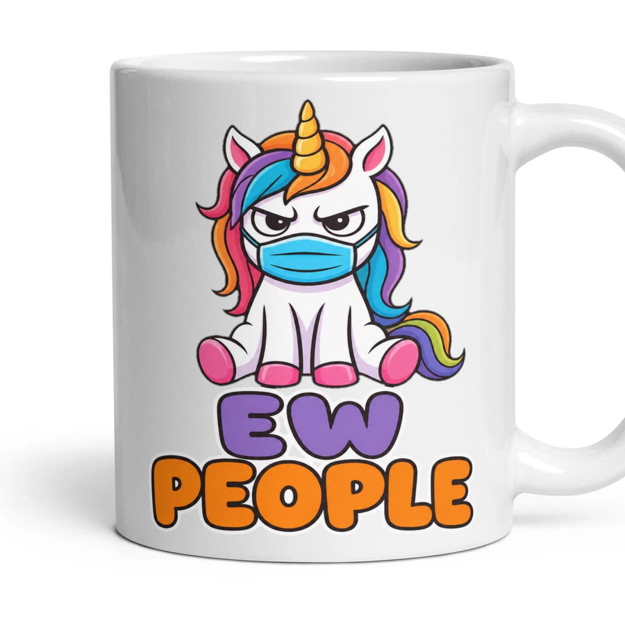 EW PEOPLE mug, 11oz white ceramic, handle right