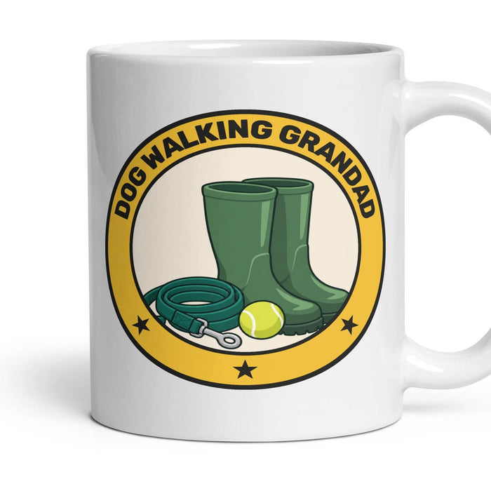 Dog Walking Grandad mug, 11oz white ceramic, handle right