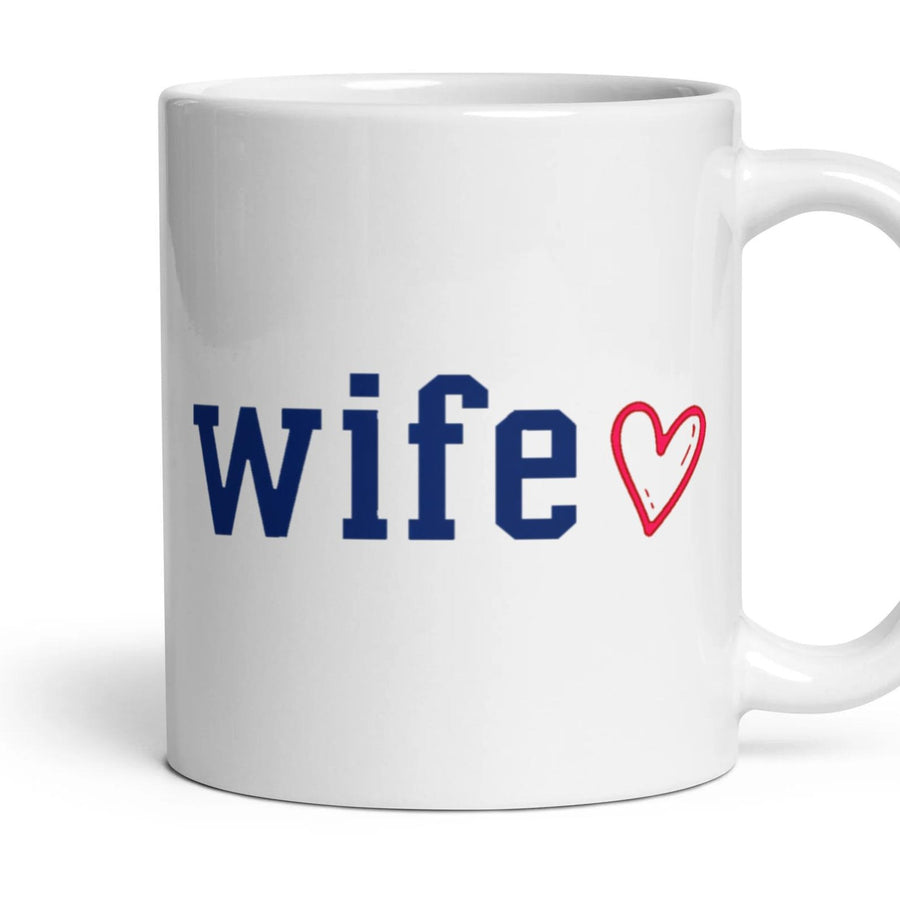 wife mug, 11oz white ceramic, handle right