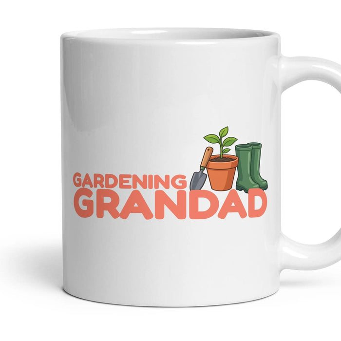 Gardening Grandad mug, 11oz white ceramic, handle right