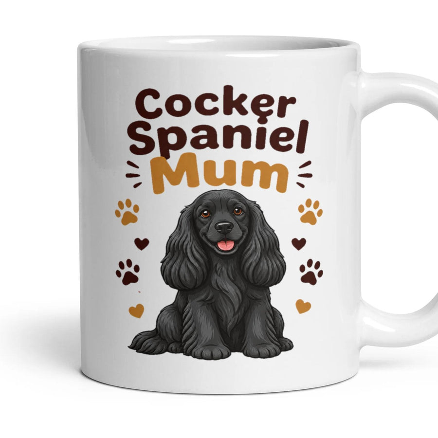 Cocker Spaniel Mum mug, 11oz white ceramic, handle right