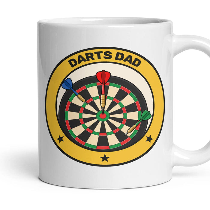 Darts Dad mug, 11oz white ceramic, handle right
