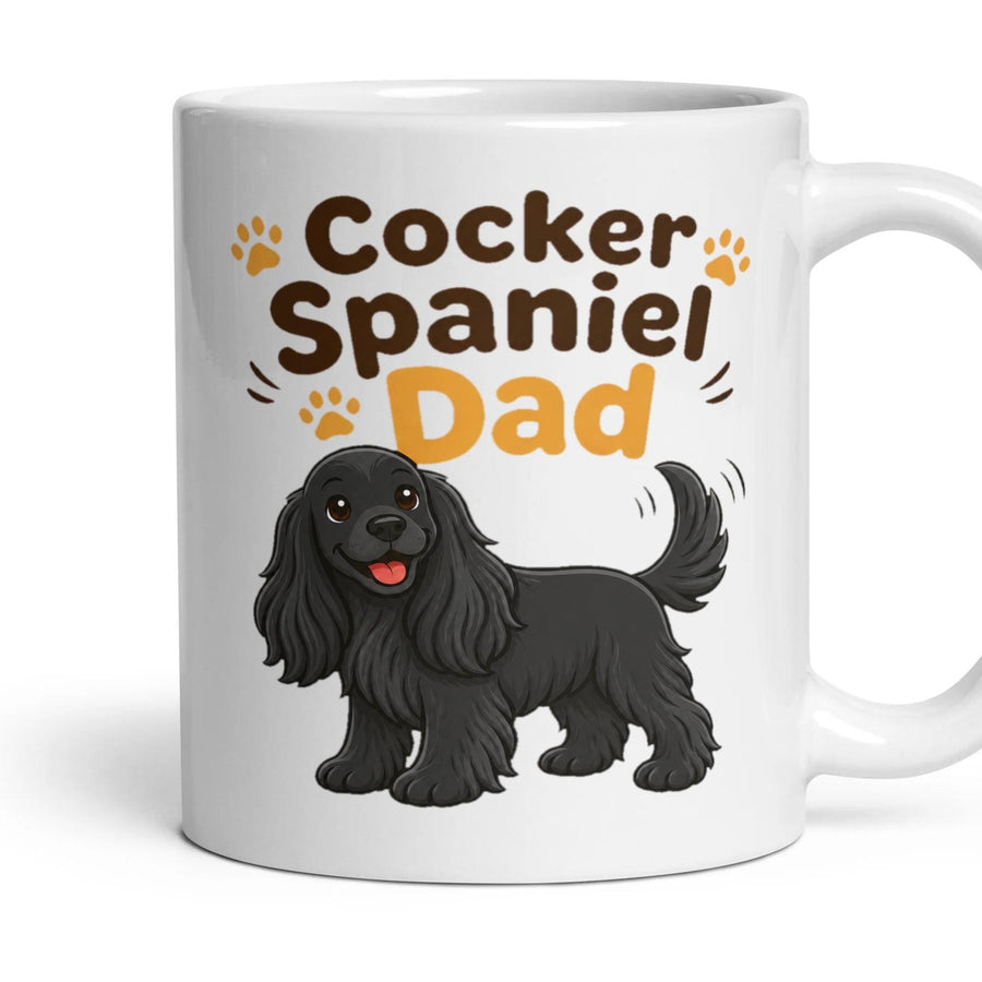 Cocker Spaniel Dad mug, 11oz white ceramic, handle right