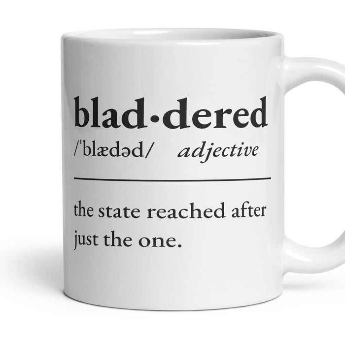 Bladdered mug, 11oz white ceramic, handle right