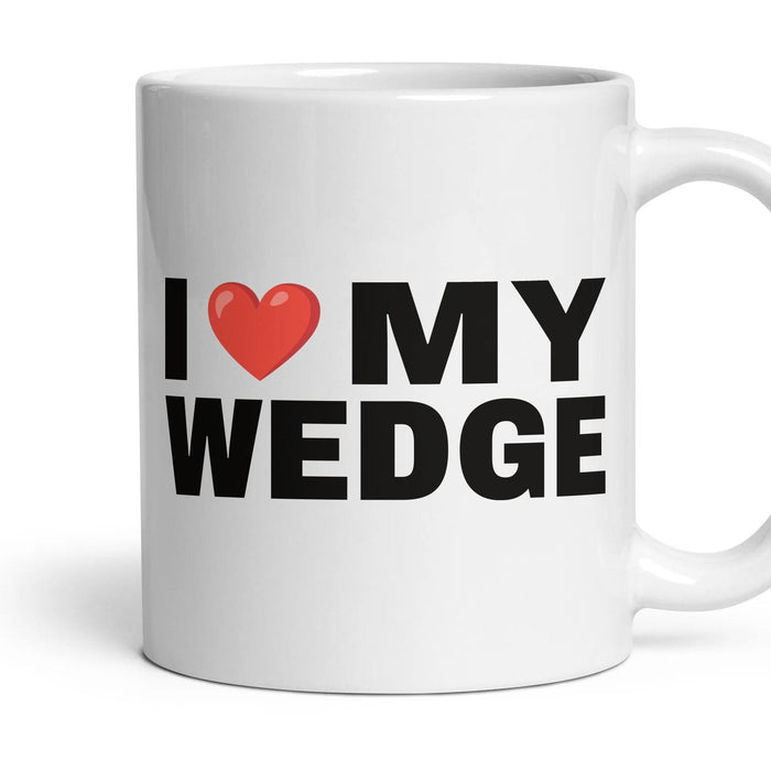 I HEART MY WEDGE Camper Van Mug mug, 11oz white ceramic, WEDGE, handle right
