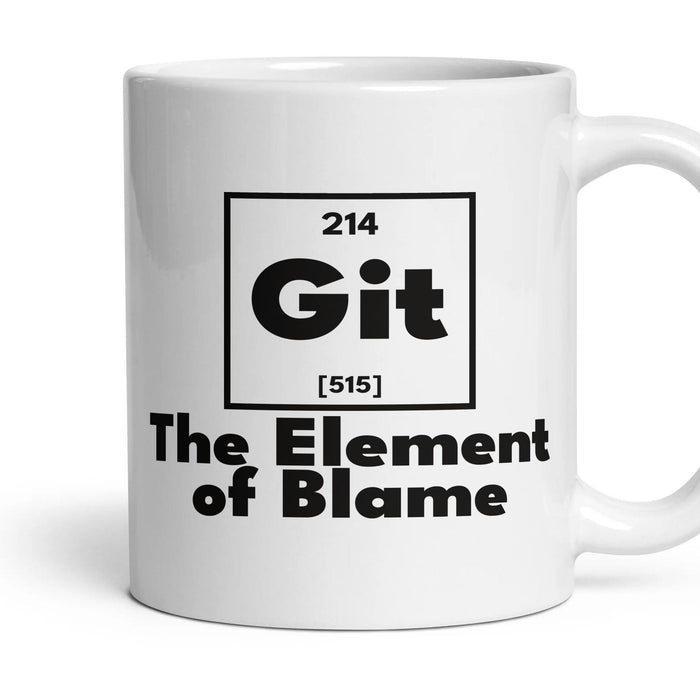 Git The Element of Blame mug, 11oz white ceramic, handle right