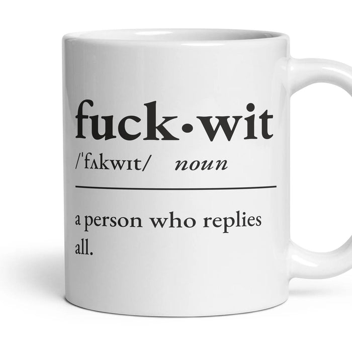 Fuckwit mug, 11oz white ceramic, handle right