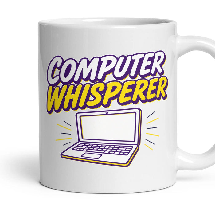 COMPUTER WHISPERER mug, 11oz white ceramic, handle right