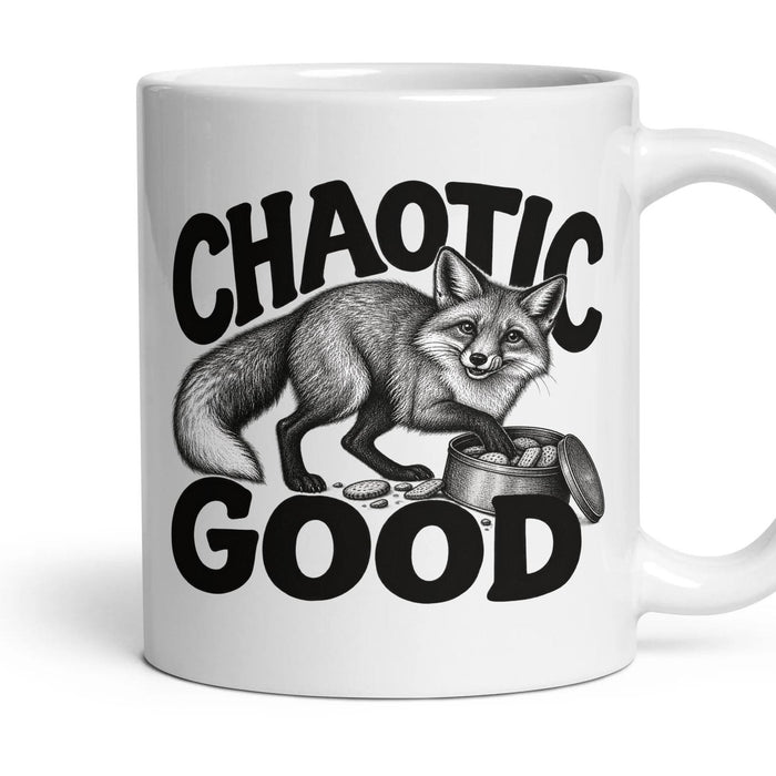 CHAOTIC GOOD mug, 11oz white ceramic, handle right