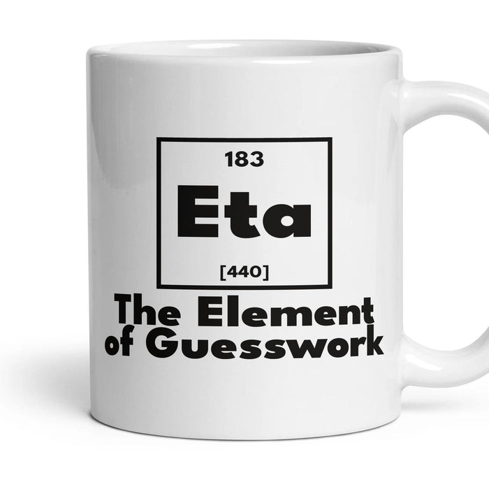 Eta The Element of Guesswork mug, 11oz white ceramic, handle right
