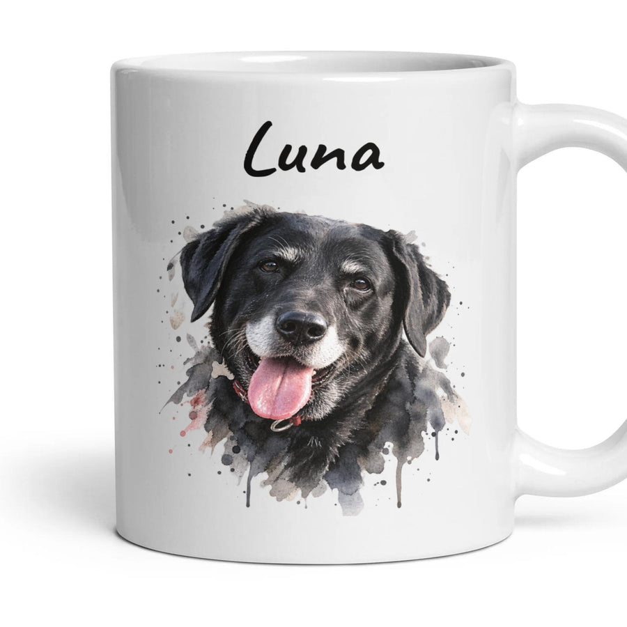 Personalised Pet Portrait Mug mug, 11oz white ceramic, handle right