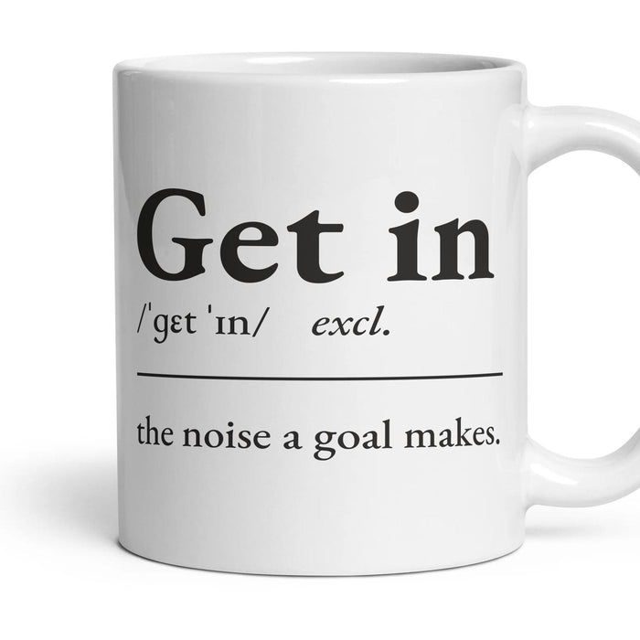 Get in mug, 11oz white ceramic, handle right