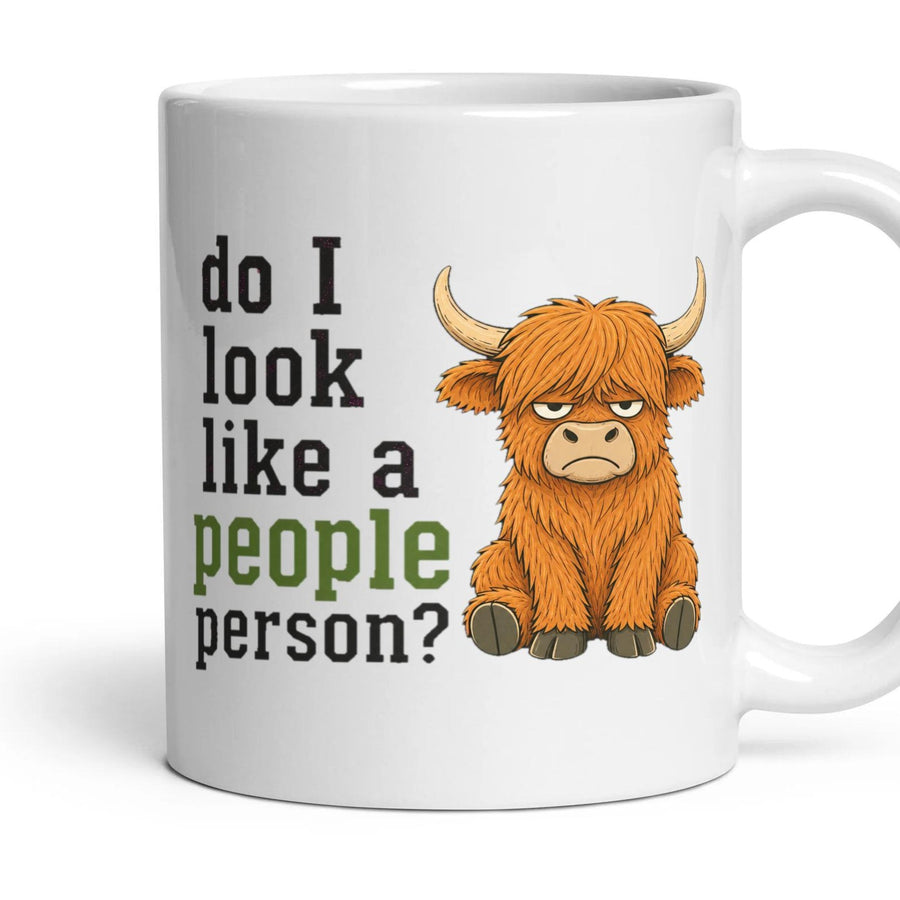 do I look like a people person? mug, 11oz white ceramic, handle right