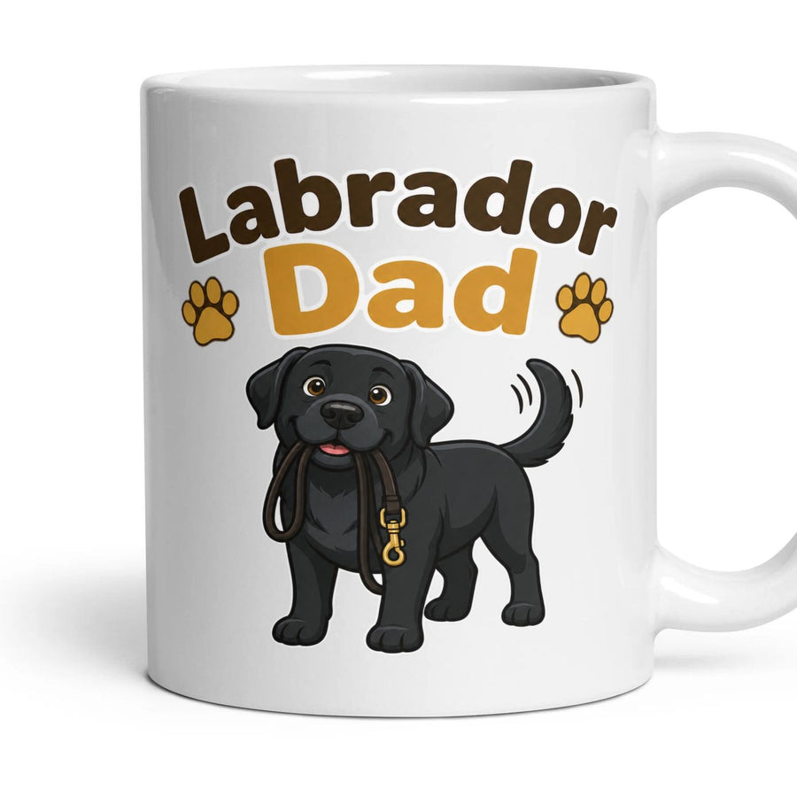 Labrador Dad mug, 11oz white ceramic, handle right