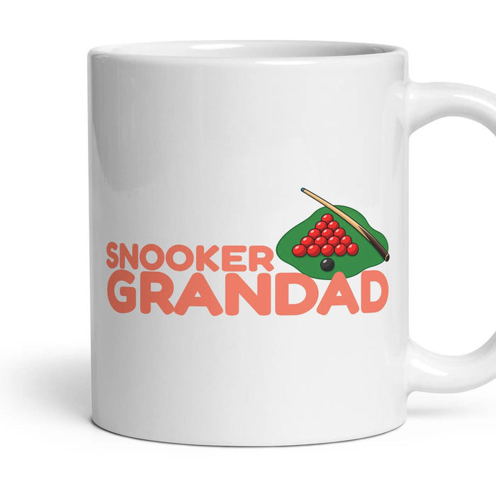 Snooker Grandad mug, 11oz white ceramic, handle right