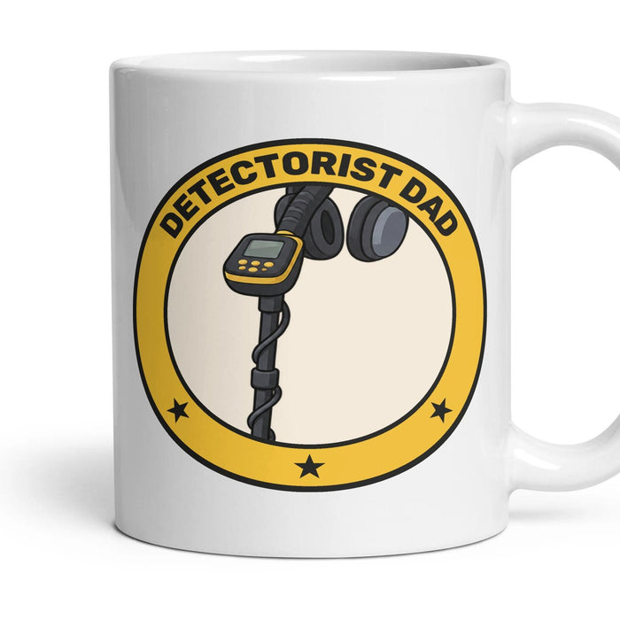 Detectorist Dad mug, 11oz white ceramic, handle right