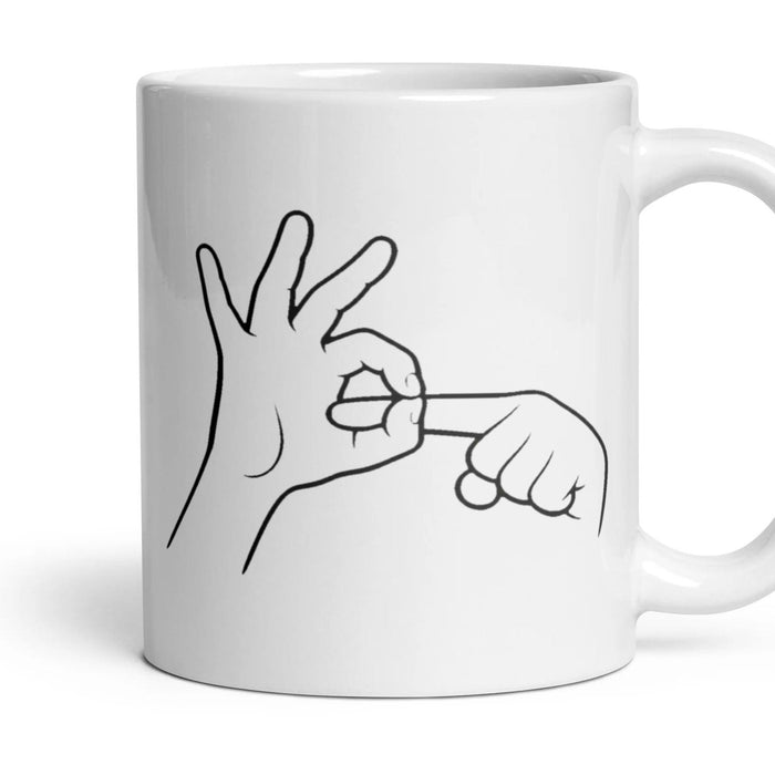 rude-hand-gesture-mug mug, 11oz white ceramic, handle right