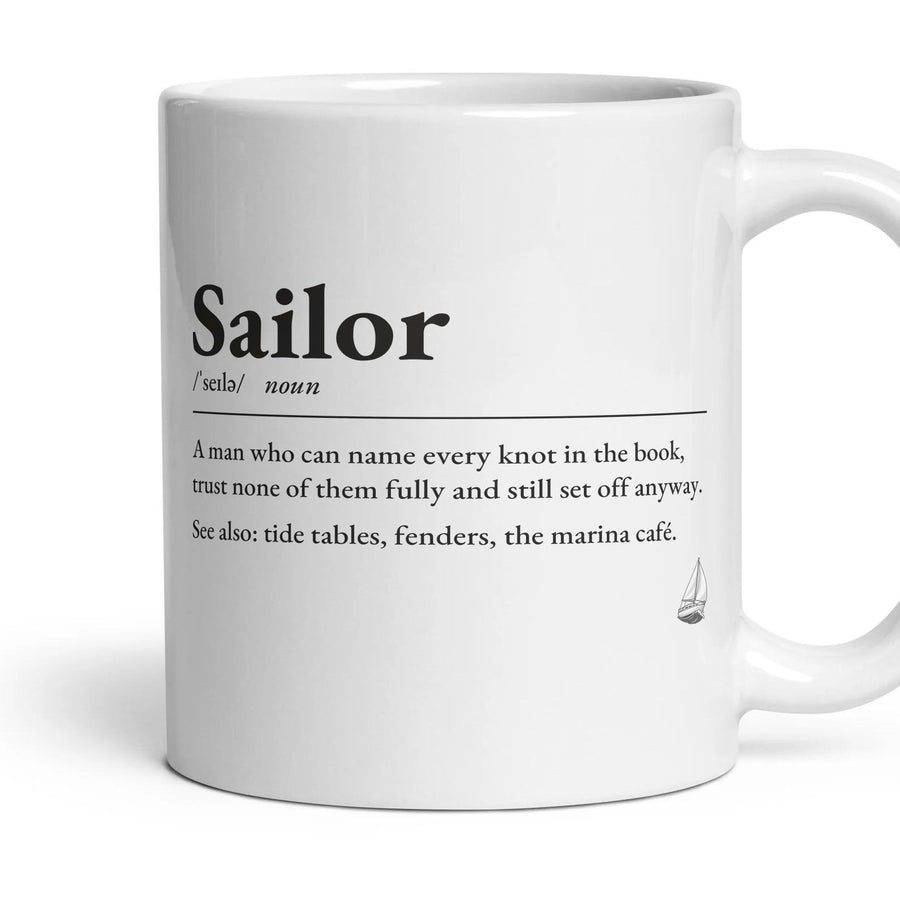 Sailing Dad mug, 11oz white ceramic, handle right