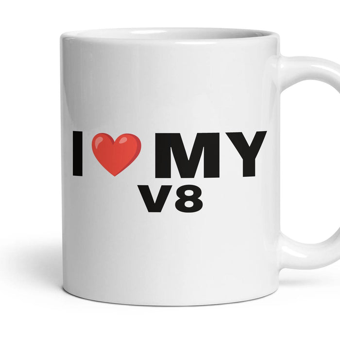 I HEART MY V8 4x4 Mug mug, 11oz white ceramic, V8, handle right