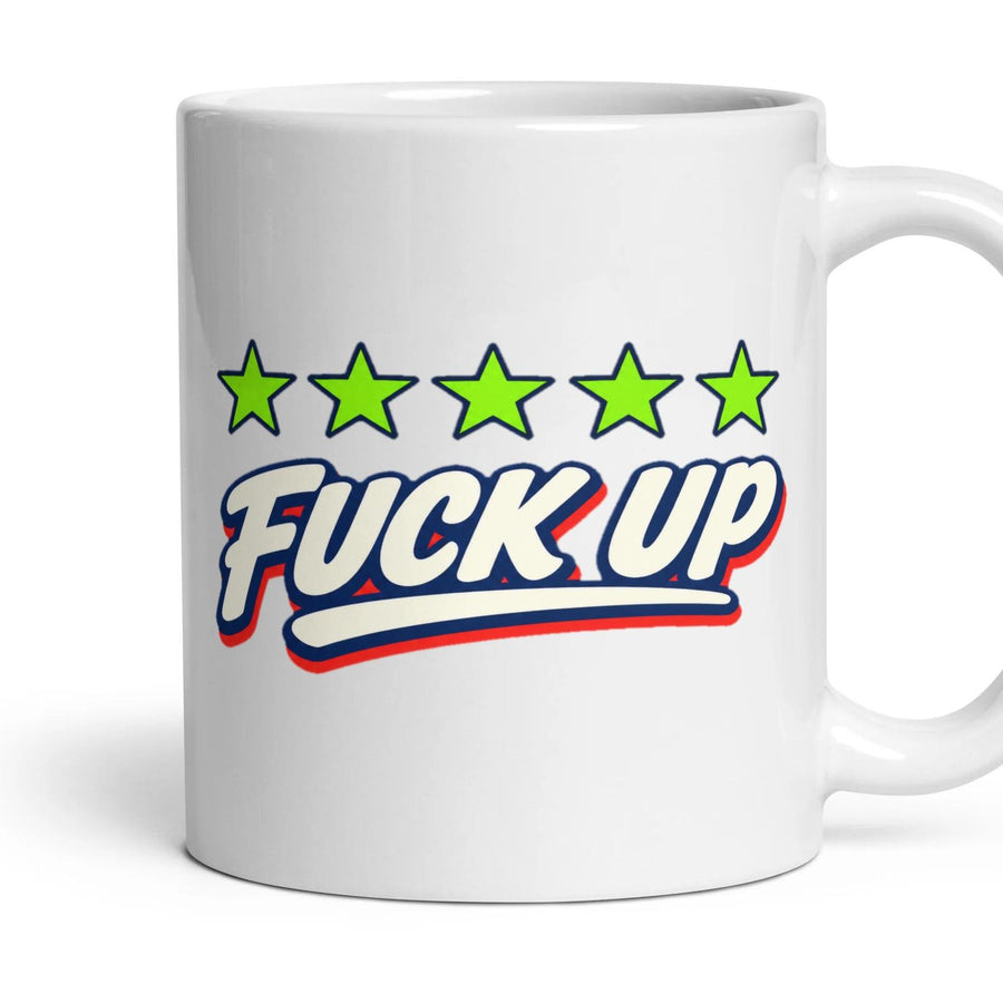 FUCK UP mug, 11oz white ceramic, handle right