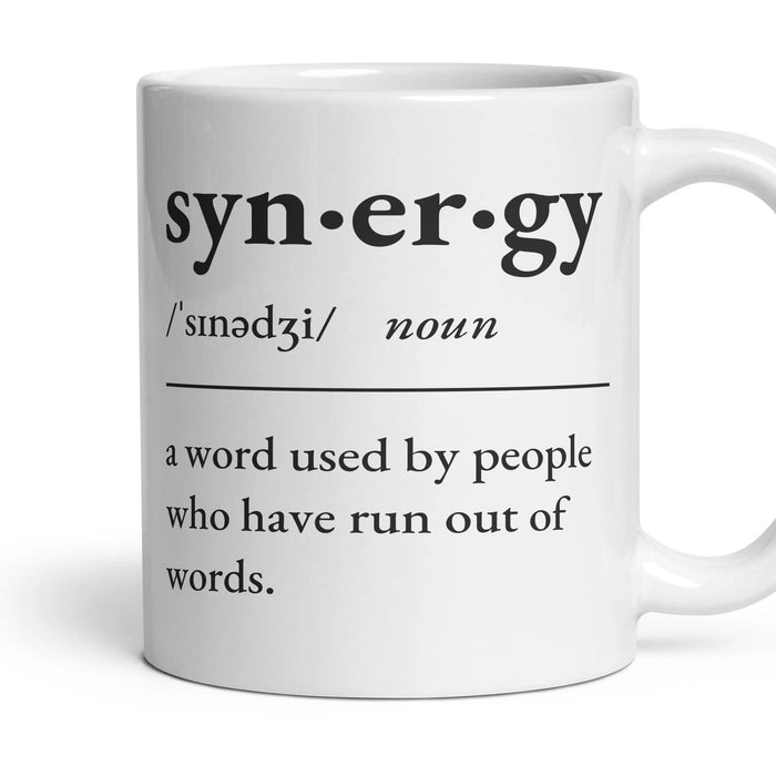 Synergy, noun — Definition Mug mug, 11oz white ceramic, handle right