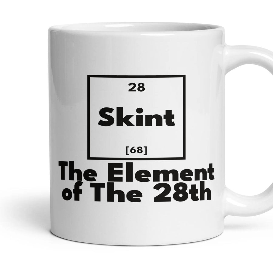 Skint The Element of The 28th mug, 11oz white ceramic, handle right