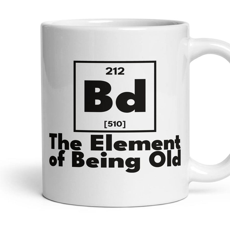 Bd The Element of Being Old mug, 11oz white ceramic, handle right