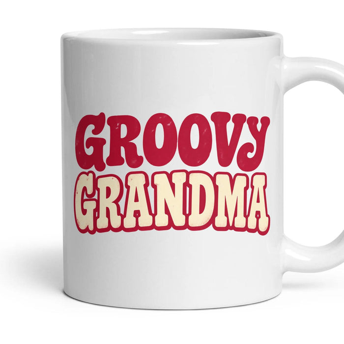 GROOVY GRANDMA mug, 11oz white ceramic, handle right