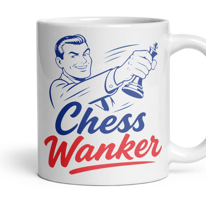 Chess
Wanker mug, 11oz white ceramic, handle right