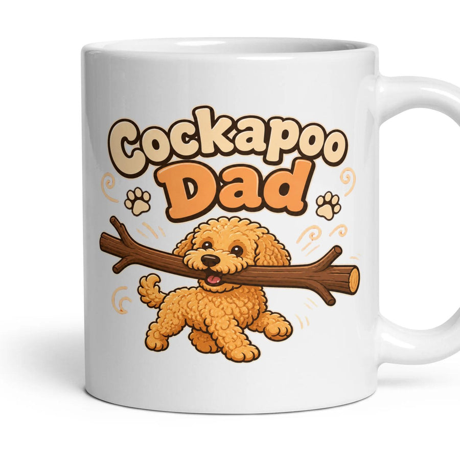 Cockapoo Dad mug, 11oz white ceramic, handle right
