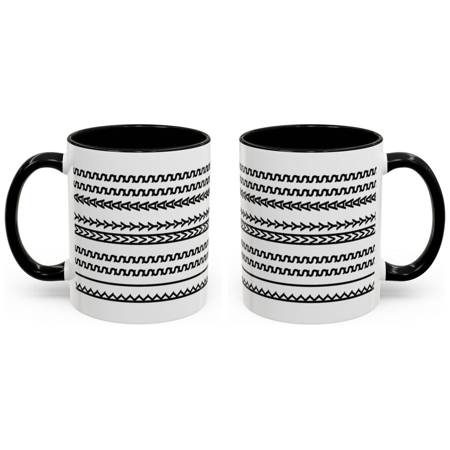 KISS MY ASS mug, 11oz white ceramic, black handle and interior, Black Handle & Inside, handle right