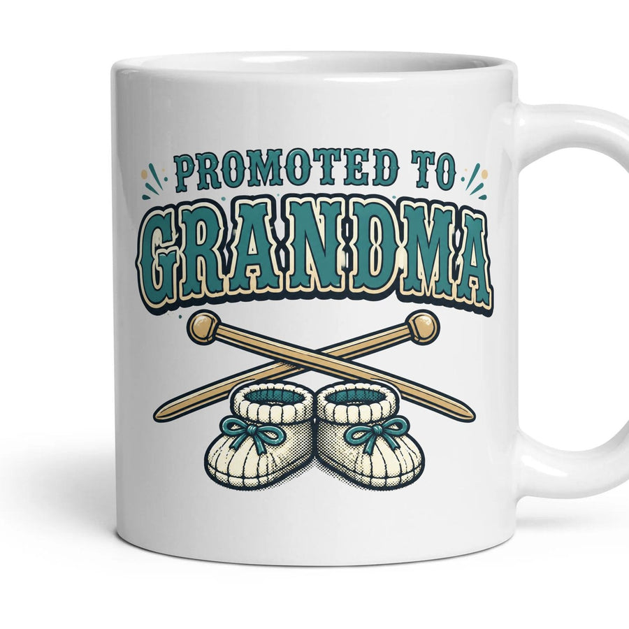 PROMOTED TO GRANDMA mug, 11oz white ceramic, handle right
