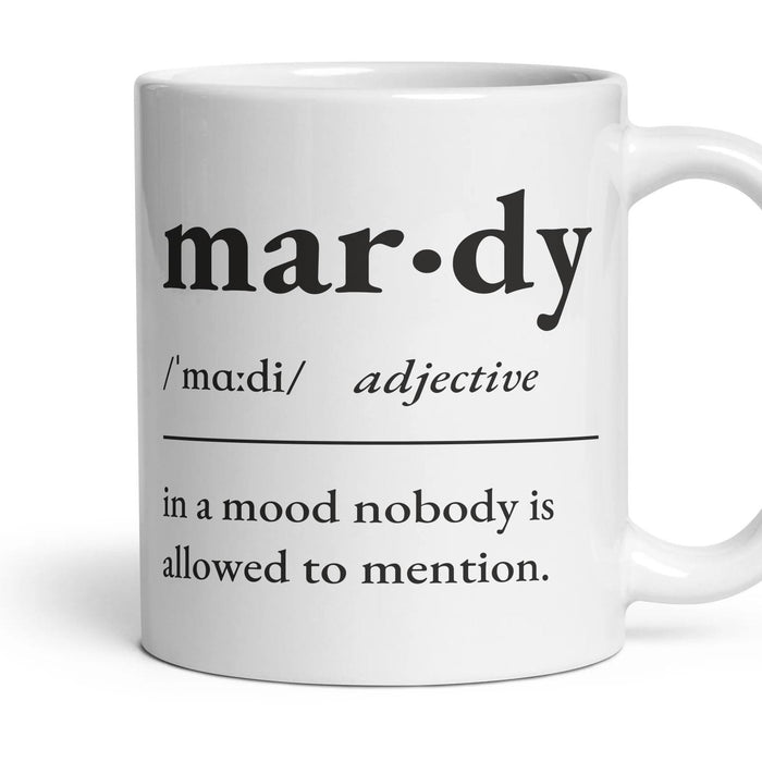 Mardy mug, 11oz white ceramic, handle right