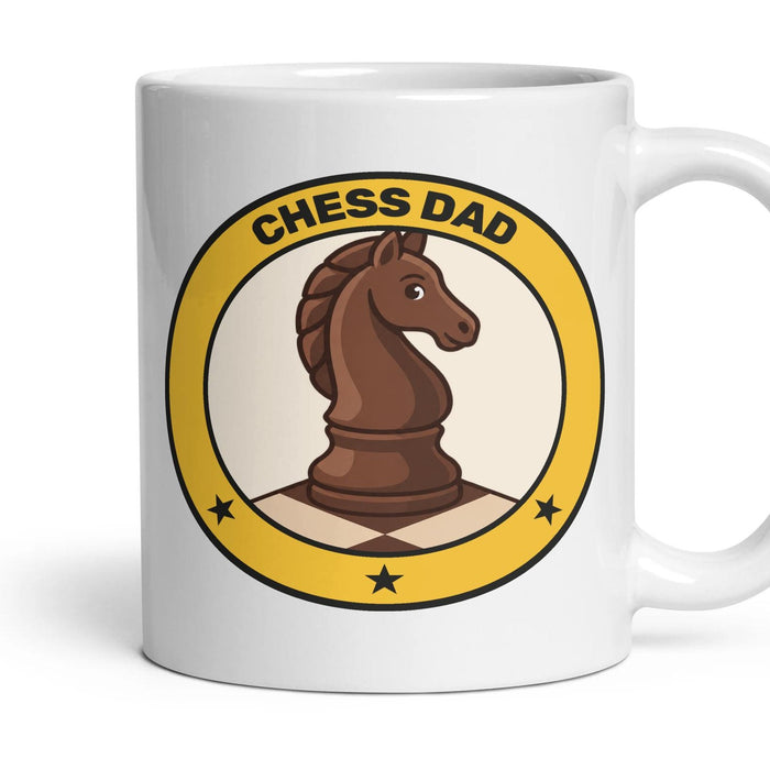 Chess Dad mug, 11oz white ceramic, handle right