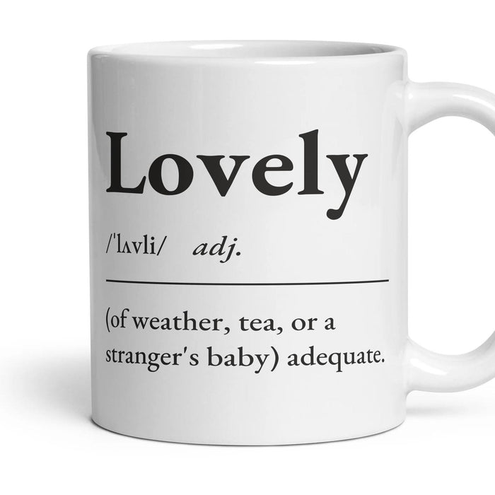 Lovely mug, 11oz white ceramic, handle right