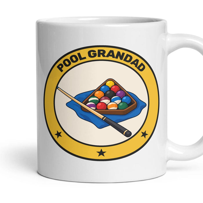 Pool Grandad mug, 11oz white ceramic, handle right