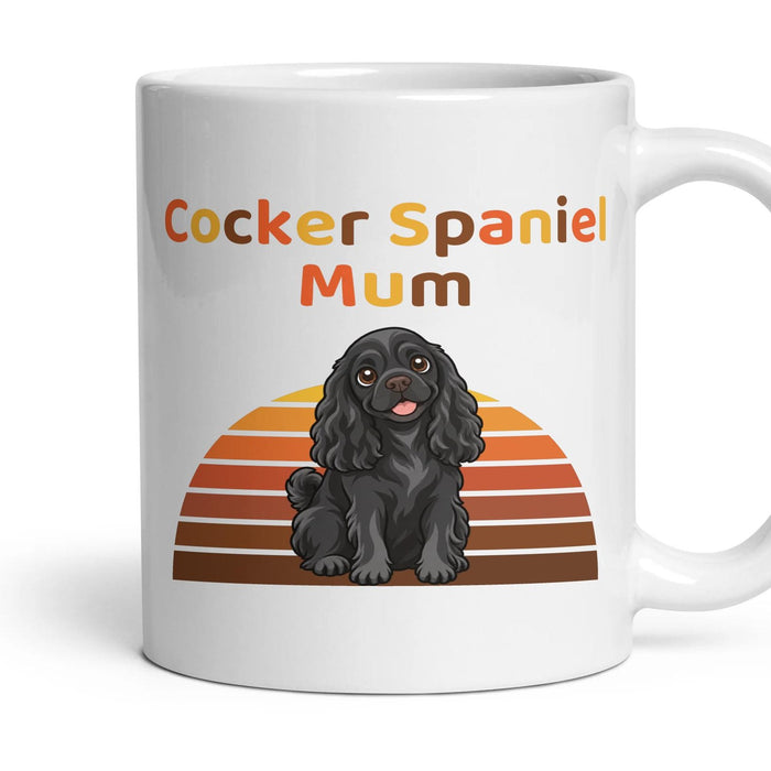 Cocker Spaniel Mum mug, 11oz white ceramic, Black, handle right