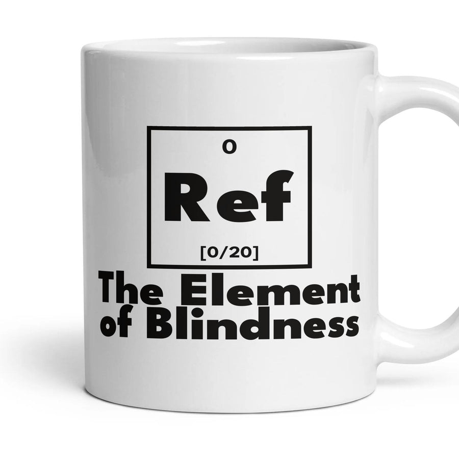 Ref The Element of Blindness mug, 11oz white ceramic, handle right