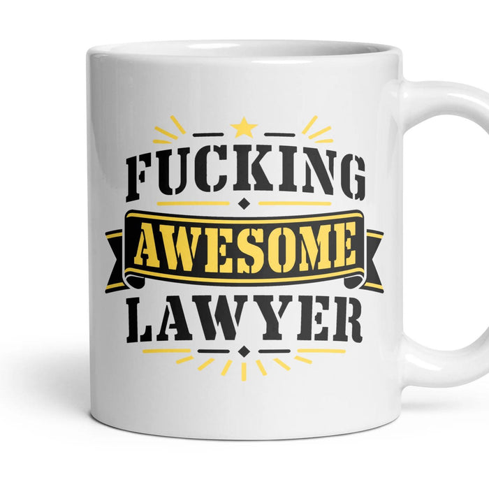 FUCKING AWESOME LAWYER mug, 11oz white ceramic, handle right